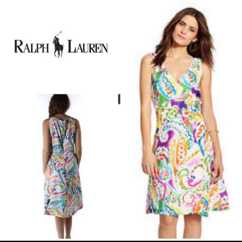 Ralph Lauren Paisley faux wrap dress